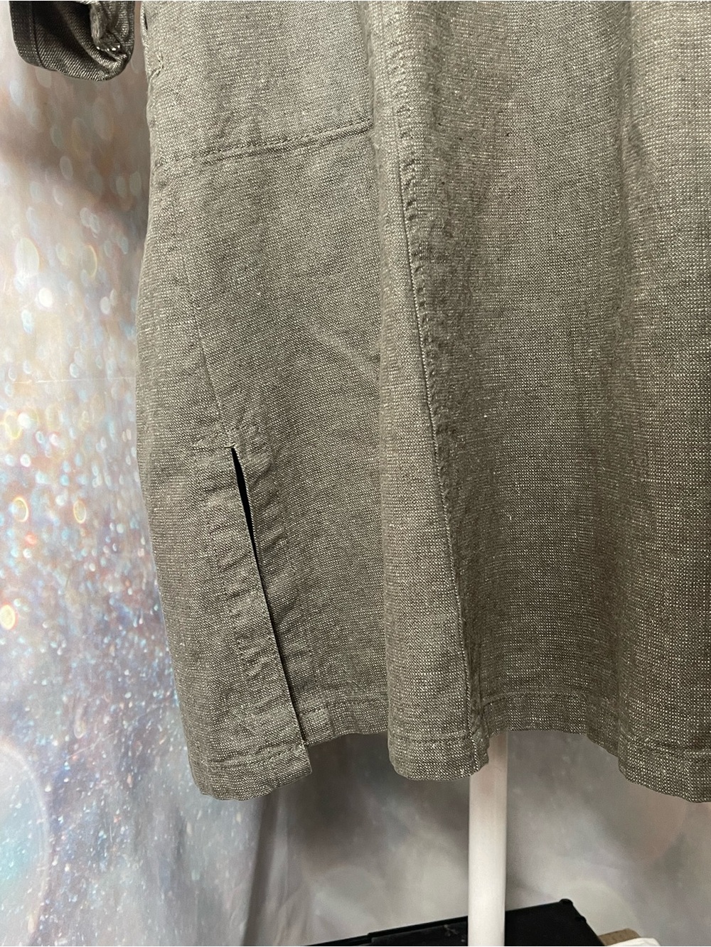 Poetry NWT Hemp Organic Cotton Long Sleeve Dress Olive Green Size US 14 - Picture 4 of 8